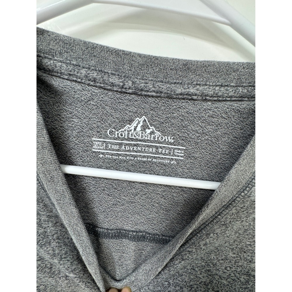 Croft & Barrow Mens XL T-Shirt Lot 2 Black Ribbed Easy Care Grey Adventure Tee - Picture 6 of 9